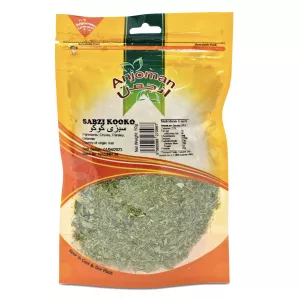 Anjoman Kookoo Sabzi Herbs is a delicious and nutritious blend of dried herbs that is used to make the popular Persian dish kookoo sabzi. The herbs in this blend, chives, coriander, dill, and parsley, are all packed with vitamins, minerals, and antioxidan