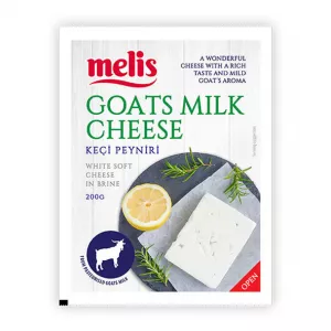 Melis Goats Milk Cheese 200g offers a creamy, rich flavor perfect for any dish. Available at halalo.co.uk and Halalo.