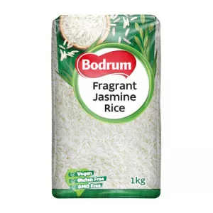 Bodrum Fragrant Jasmine Rice 1kg pack – Halal-certified aromatic Thai-style rice with floral notes