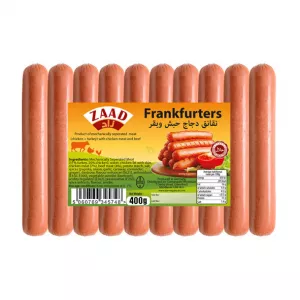 Zaad Beef Frankfurters ( Turkey & Chicken With Chicken Meat & Beef) 400g | halalo.co.uk