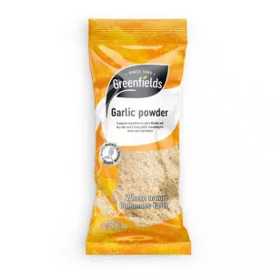 Greenfields Garlic Powder adds a burst of garlicky flavor to your dishes. Made from 100% ground dried garlic, it's a versatile spice for seasoning meats, vegetables, sauces, and more.