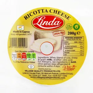 Linda Ricotta Cheese 200g | halalo.co.uk