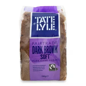 Tate & Lyle Fairtrade Dark Brown Soft Pure Cane Sugar 500g. Sweeten your treats with this delicious sugar. Available at halalo.co.uk and Halalo.