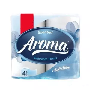 Aroma bathroom tissue 4 rolls - premium fragranced halal toilet paper in plastic wrapping