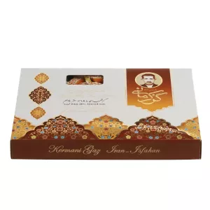 Kermani Gaz Loghme Almond Nuts 450g. Delicious almond and nut nougat. Available at halalo.co.uk and Halalo.