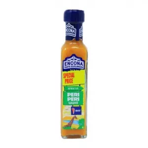 Encona African Peri-Peri Sauce 142ml bottle – Halal-certified medium-hot chili sauce with African bird's eye peppers