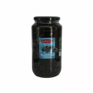 Larissa Sliced Black Olives 935g jar – pre-cut halal Kalamata-style olives for pizzas and Mediterranean dishes