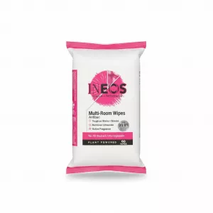 Package of INEOS Multi-Room Antibac Wipes with Rhubarb and Pomegranate scent