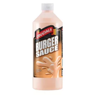 Crucials Burger Sauce 1L bottle – Creamy halal-certified tangy sauce for burgers and sandwiches