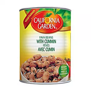 California Garden Fava Beans with Cumin 400g can – Halal-certified ready ful medames with cumin seasoning