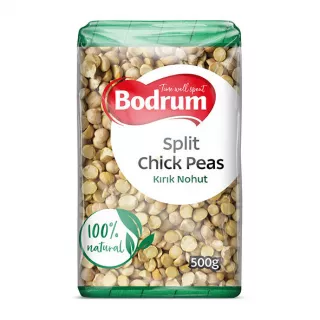 Bodrum Split Chickpeas 1kg pack – Halal-certified quick-cooking chana dal for curries and stews