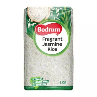 Bodrum Fragrant Jasmine Rice 1kg pack – Halal-certified aromatic Thai-style rice with floral notes