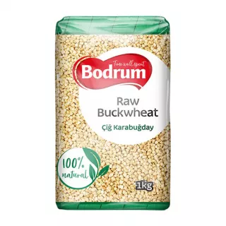 Bodrum Raw Buckwheat 1kg pack – Halal-certified raw buckwheat groats for porridge and pilafs