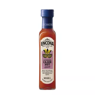 Encona Louisiana Cajun Hot Sauce 142ml bottle – Halal-certified medium-spicy pepper sauce with cayenne peppers