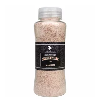 Pegasus Himalayan Pink Salt Fine. Fine Himalayan pink salt for a delicate flavor. Perfect for everyday use. Available at halalo.co.uk and Halalo.