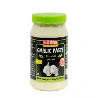 Sapna Garlic Paste. Ready-to-use garlic paste for convenient cooking. Saves time and effort. Available at halalo.co.uk and Halalo.