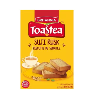 Britannia Toastea Suji Rusk is a crunchy and delicious breakfast or snack option. Made with semolina, it's a perfect way to start your day or enjoy a light and satisfying treat. Available at halalo.co.uk and Halalo.