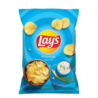 Experience the irresistible taste of Lay's Formage Flavored Crisps! These classic Lay's chips boast a delightful cream cheese and chive flavor, offering a perfect balance of creamy and tangy.