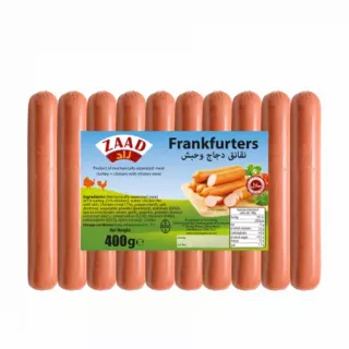 Zaad FrankFurters ( Turkey & Chicken With Chicken Meat ) 400g | halalo.co.uk
