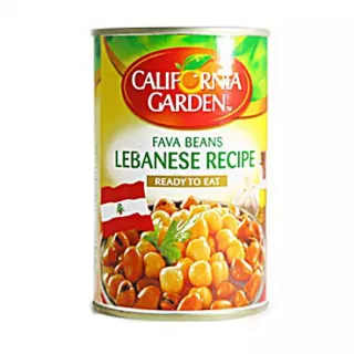 California Garden Fava Beans Lebanese Recipe 400g. Authentic Lebanese-style fava beans. Available at halalo.co.uk and Halalo.