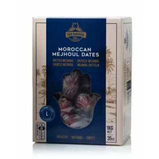 Medjool Star Moroccan Mejhoul Dates 1kg. Experience the rich flavor of Moroccan Medjool dates. Available at halalo.co.uk and Halalo.