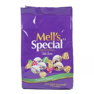 Mell's special caramel and coconut chocolate 500g - premium halal Middle Eastern confectionery in gift bag