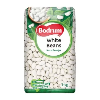 Bodrum White Beans 1kg pack – Premium halal dried white beans for Turkish and Mediterranean dishes