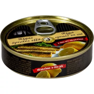 Brivais Vilnis Riga Sprats in Oil with Lemon – premium smoked canned fish
