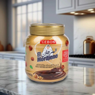 Cebon El Mordjene Chocolate Hazelnut Cream Spread 700g – rich and creamy chocolate hazelnut spread perfect for breakfasts, desserts, and snacks. Available at halalo.co.uk and Halalo.