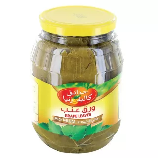 California Garden Grape Leaves 908g jar of premium vine leaves ready for stuffing and Mediterranean recipes available on Halalo.