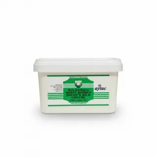 Front label of Aytac Bulgarian White Brined Sheep's Milk Cheese container
