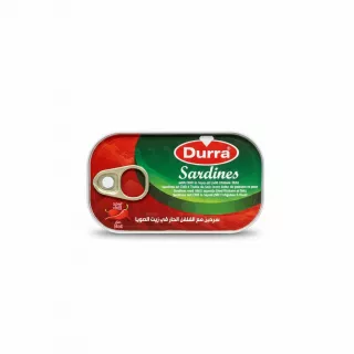 Tin of Durra Sardines with chili in soya oil