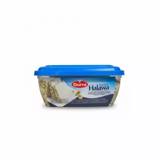 Side view of Durra Halawa tub showing pistachio pieces