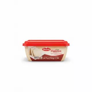 Durra Plain Halawa sesame sweet container side view with weight label