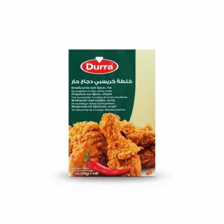 Durra brand spicy breadcrumbs packaging showing crispy chicken