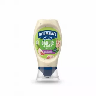Hellmann's Garlic & Herb Sauce bottle front view
