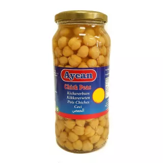 Aycan Chick Peas 580g can – premium halal-certified garbanzo beans for hummus and curries