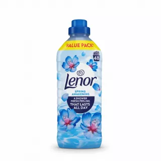 Lenor Fabric Conditioner bottle with blue floral design