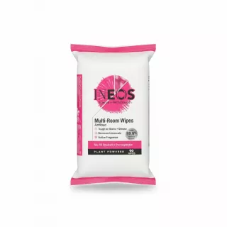 Package of INEOS Multi-Room Antibac Wipes with Rhubarb and Pomegranate scent