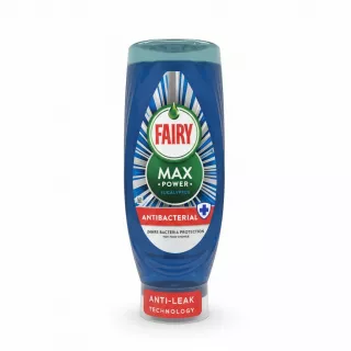 Fairy Max Power antibacterial dishwashing liquid bottle front