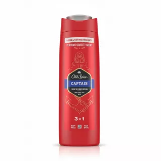Old Spice Captain 3 in 1 shower gel front view red bottle