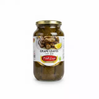 Jar of Sedi Hisham grape leaves in brine