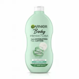 Bottle of Garnier Body Intensive 7 Days Aloe Hydrating Lotion front view