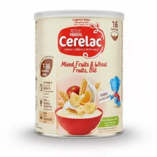 Nestlé Cerelac Mixed Fruits & Wheat infant cereal can front view