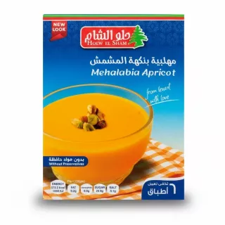 Box of Holw El Sham Apricot Mehalabia dessert mix