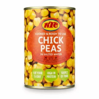 Can of KTC cooked chick peas in salted water