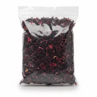 packaged dried hibiscus flowers from Amara brand