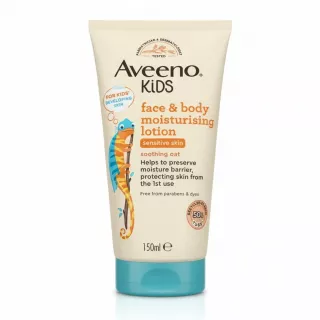 Aveeno Kids face and body moisturising lotion 150ml tube front