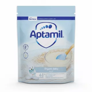 Aptamil Organic Baby Rice resealable pack front