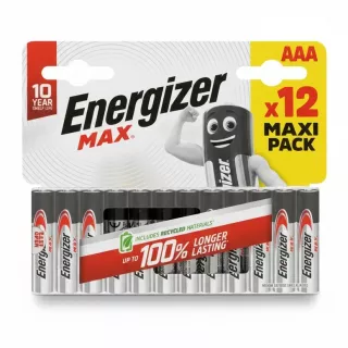 Energizer Max AAA battery pack front view with product branding